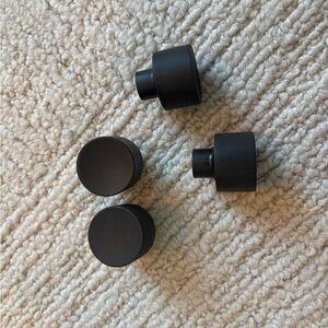 Qty 4: 1 Inch Diameter Cabinet Knob, Matte Black Colonial Bronze